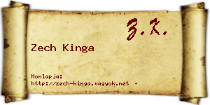 Zech Kinga névjegykártya
